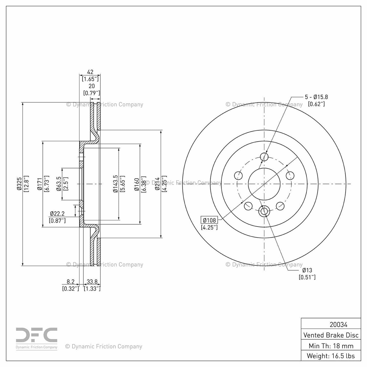 Dynamic Friction Company Disc Brake Rotor 900-20034