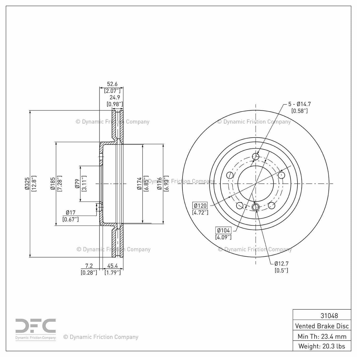 Dynamic Friction Company Disc Brake Rotor 900-31048