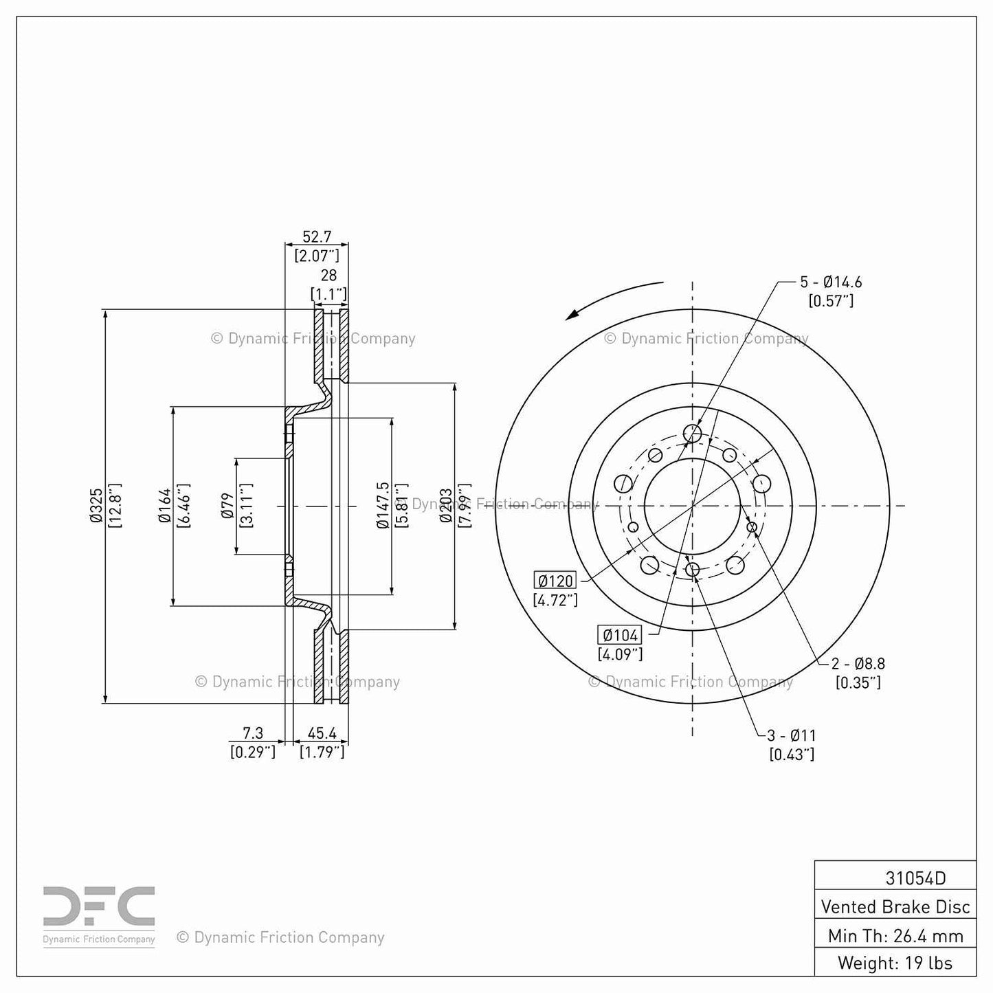 Dynamic Friction Company Disc Brake Rotor 900-31054D