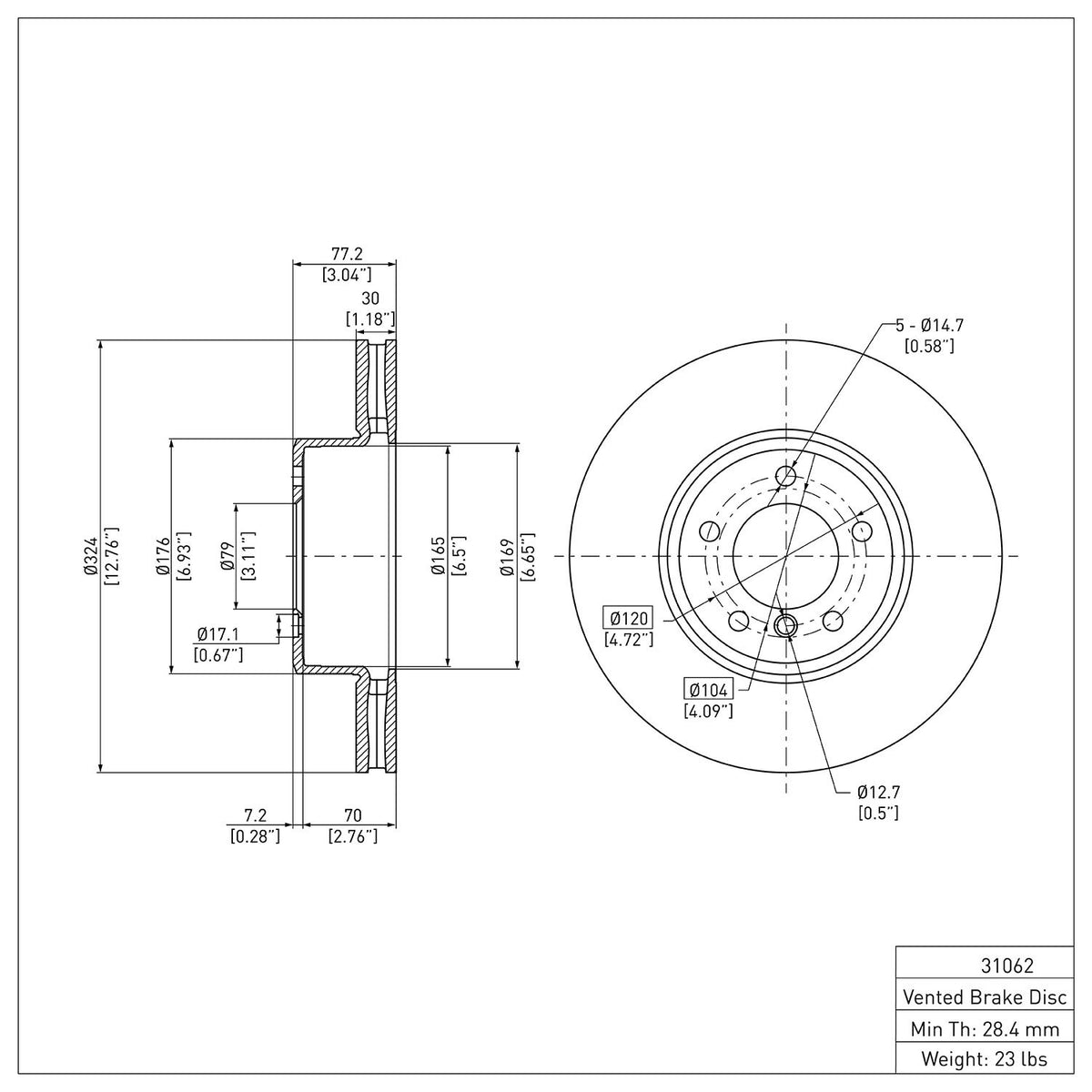 Dynamic Friction Company Disc Brake Rotor 900-31062