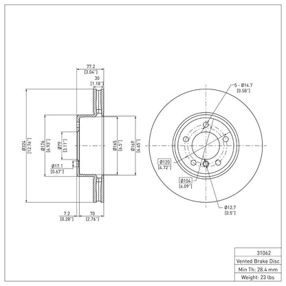 Dynamic Friction Company Disc Brake Rotor 900-31062