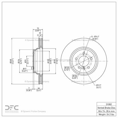 Dynamic Friction Company Disc Brake Rotor 900-31082
