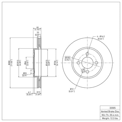 Dynamic Friction Company Disc Brake Rotor 900-32005
