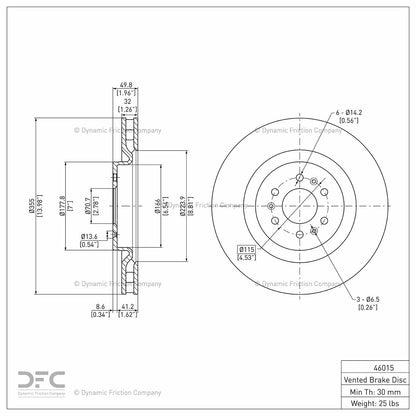 Dynamic Friction Company Disc Brake Rotor 900-46015