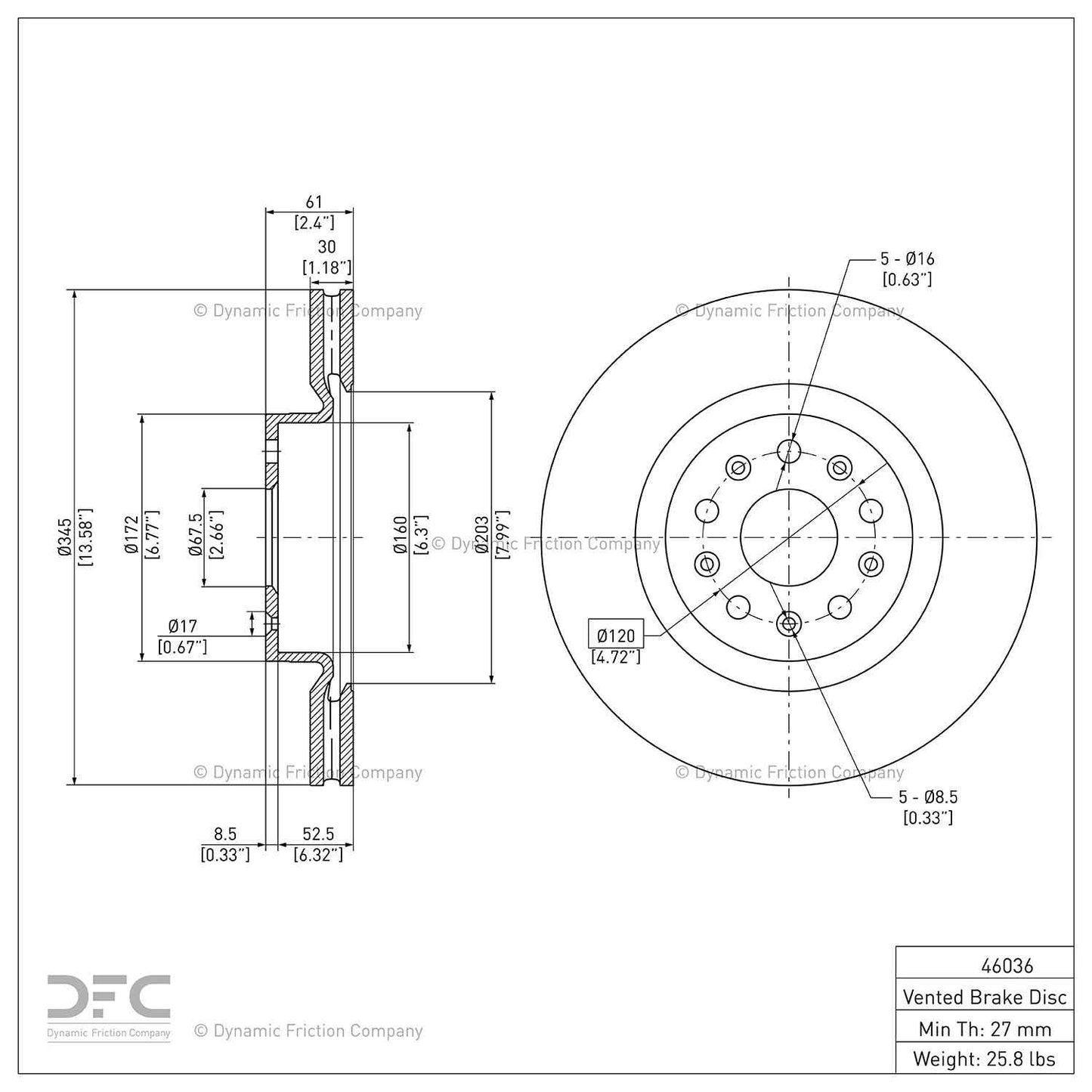 Dynamic Friction Company Disc Brake Rotor 900-46036