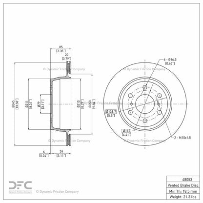 Dynamic Friction Company Disc Brake Rotor 900-48053
