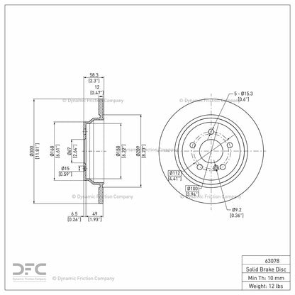 Dynamic Friction Company Disc Brake Rotor 900-63078