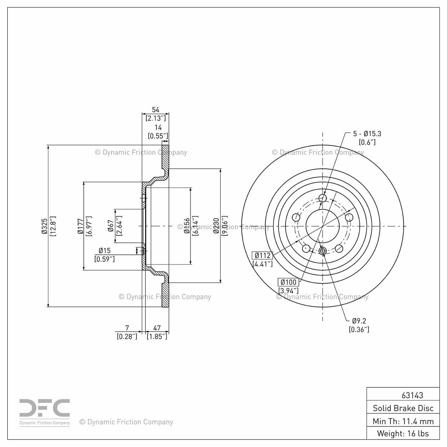 Dynamic Friction Company Disc Brake Rotor 900-63143