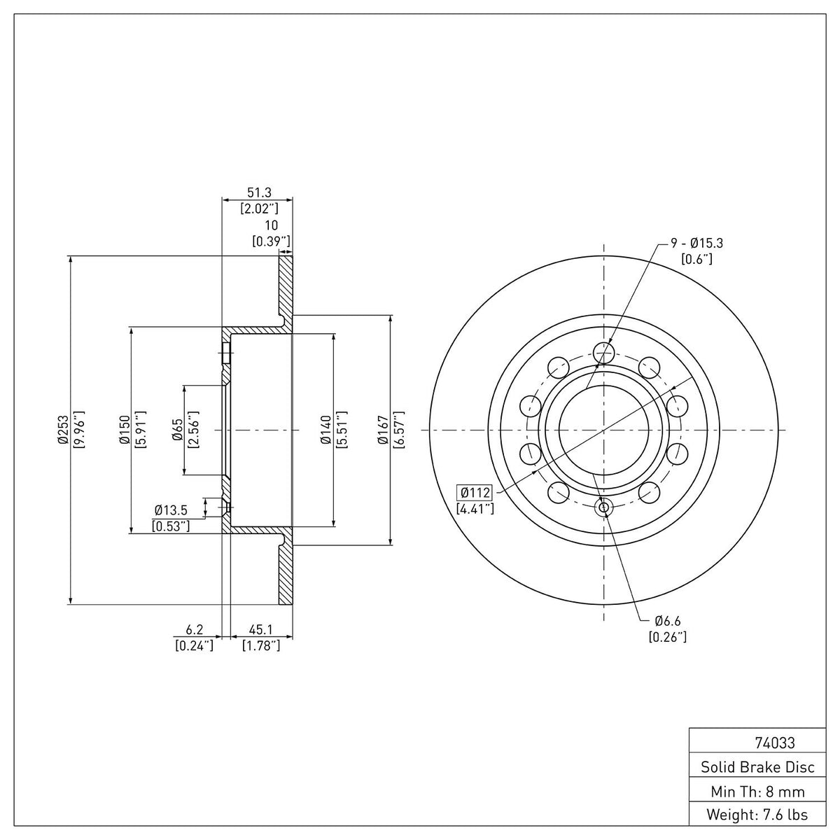 Dynamic Friction Company Disc Brake Rotor 900-74033