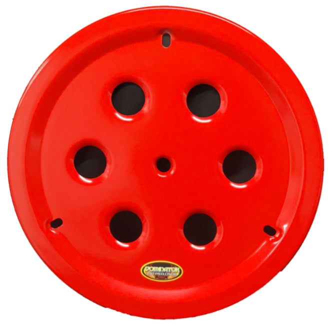 Dominator Racing Products Wheel Cover Hole Vent Alum Bolt 15in Red Tire and Wheel Accessories Wheel Mud Covers and Components main image