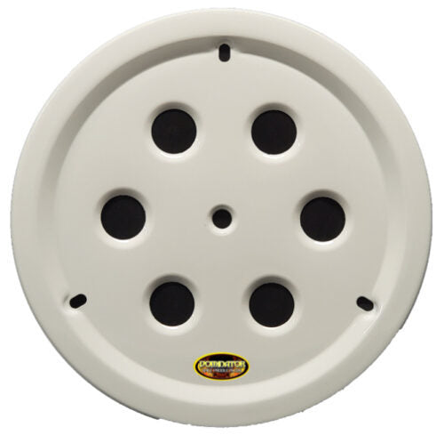 Dominator Racing Products Wheel Cover Hole Vent Alum Bolt 15in White Tire and Wheel Accessories Wheel Mud Covers and Components main image