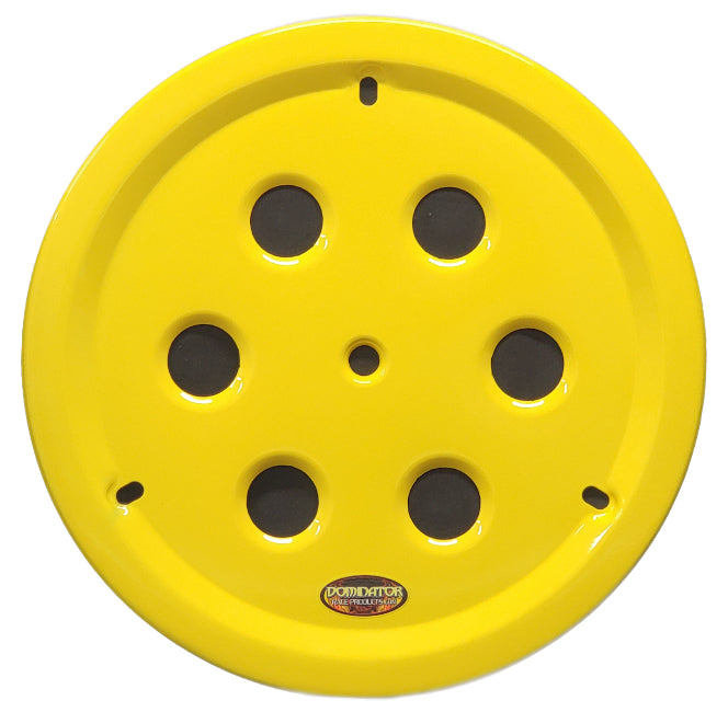 Dominator Racing Products Wheel Cover Hole Vent Alum Bolt 15in Yellow Tire and Wheel Accessories Wheel Mud Covers and Components main image