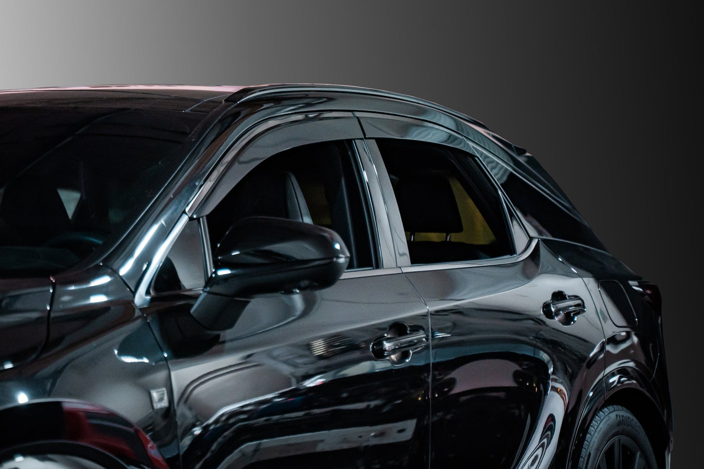 OEM Japan OE Japan - Window Visor Set - 2023+ Lexus RX F-Sport (Black Chrome Trim)