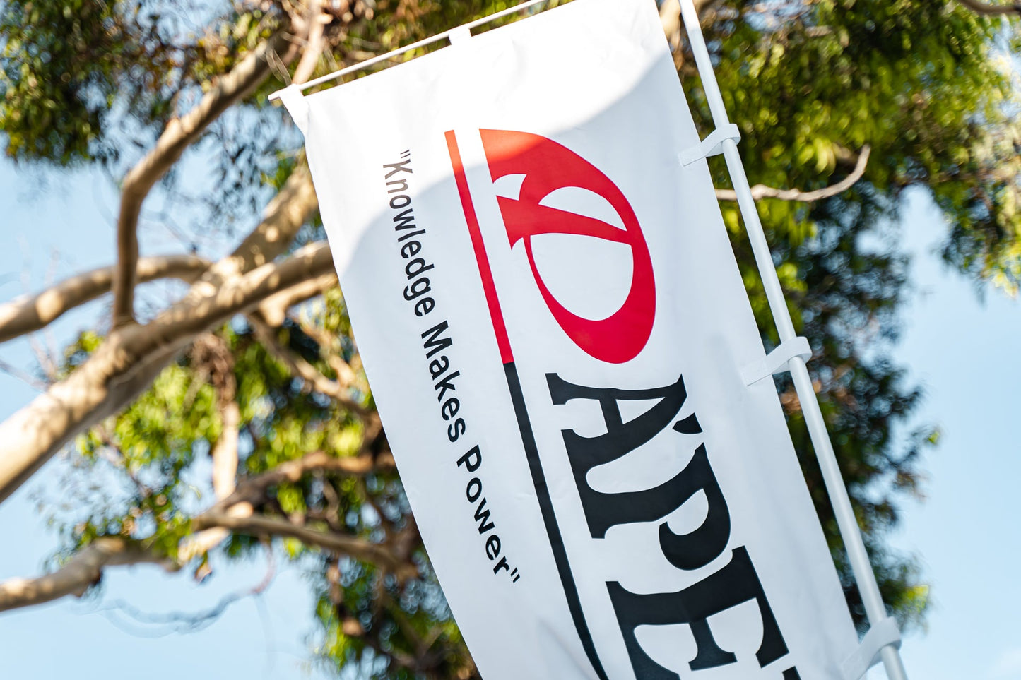APEXi A'PEXi "Knowledge Makes Power" Nobori Flag - Limited Edition