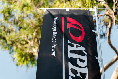APEXi A'PEXi "Knowledge Makes Power" Nobori Flag - Limited Edition