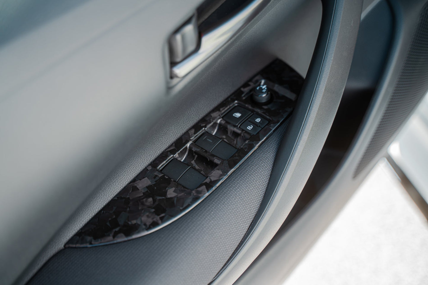 TOM'S Racing Forged Carbon Door Switch Panel Set (LHD)- Toyota GR Corolla [2023+] / Toyota Corolla Hatchback [2019+]