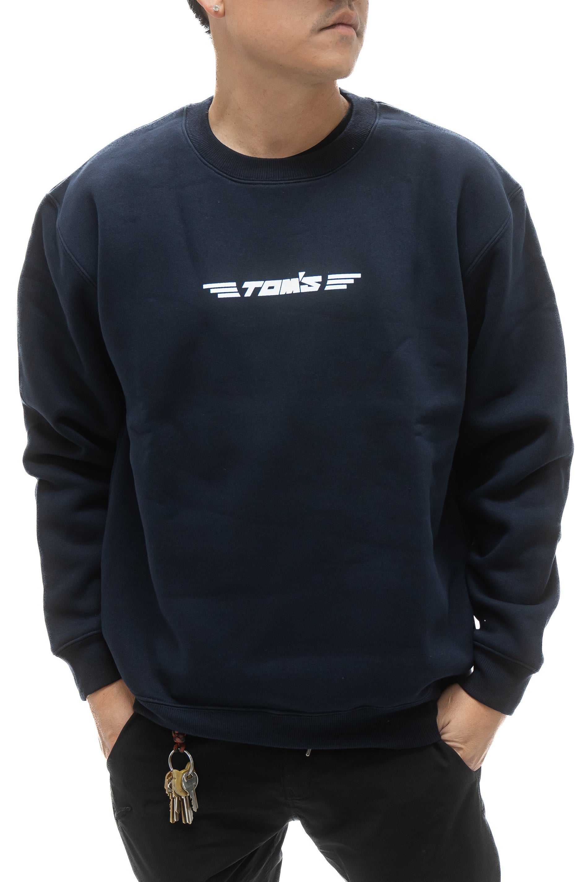 TOM'S Racing - 49th Anniversary Navy Classic Logo Crewneck Sweatshirt (Navy)