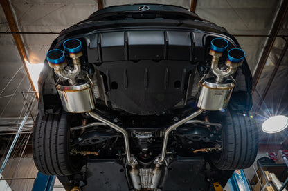 TOM'S Racing Stainless Axleback Exhaust System - 2021+ Lexus IS 300/350 (Titanium Quad Tips)