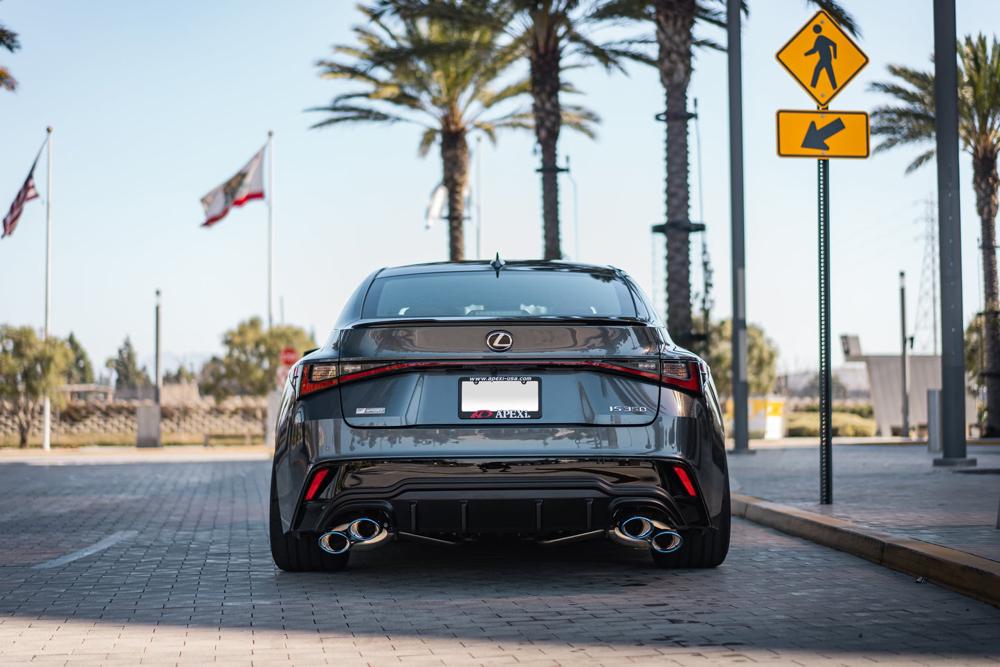 TOM'S Racing Stainless Axleback Exhaust System - 2021+ Lexus IS 300/350 (Titanium Quad Tips)