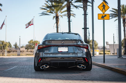 TOM'S Racing Stainless Axleback Exhaust System - 2021+ Lexus IS 300/350 (Titanium Quad Tips)
