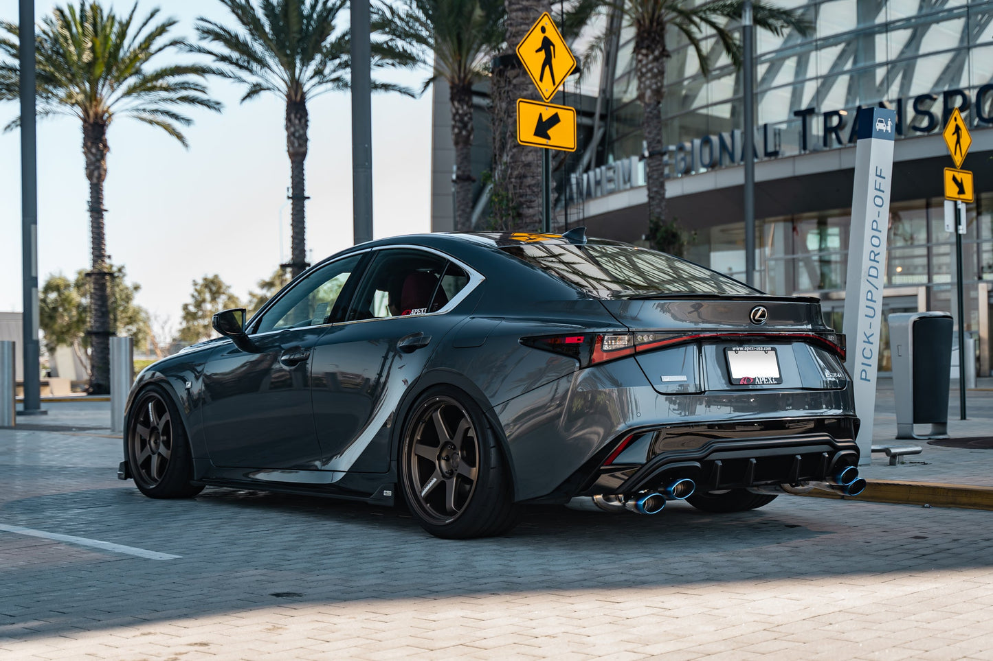 TOM'S Racing Stainless Axleback Exhaust System - 2021+ Lexus IS 300/350 (Titanium Quad Tips)