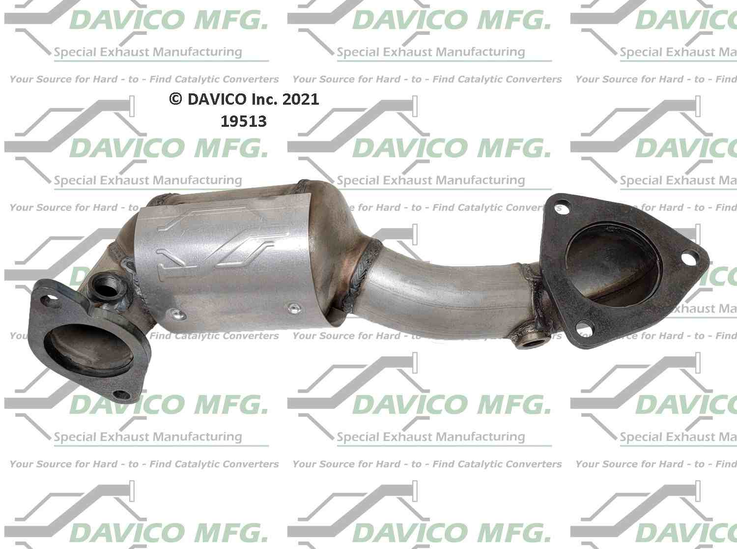 Davico Mfg Exact-Fit Catalytic Converter  top view frsport 19513