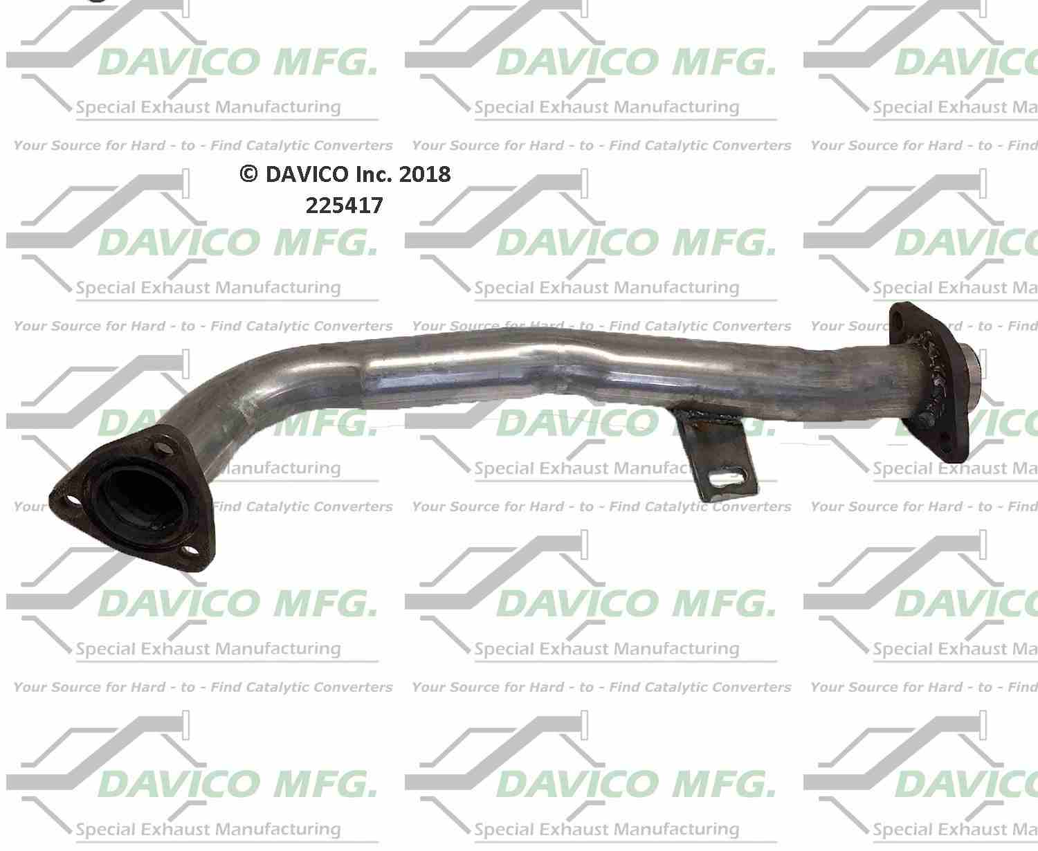 Davico Mfg Exact-Fit Exhaust Pipe  top view frsport 225417