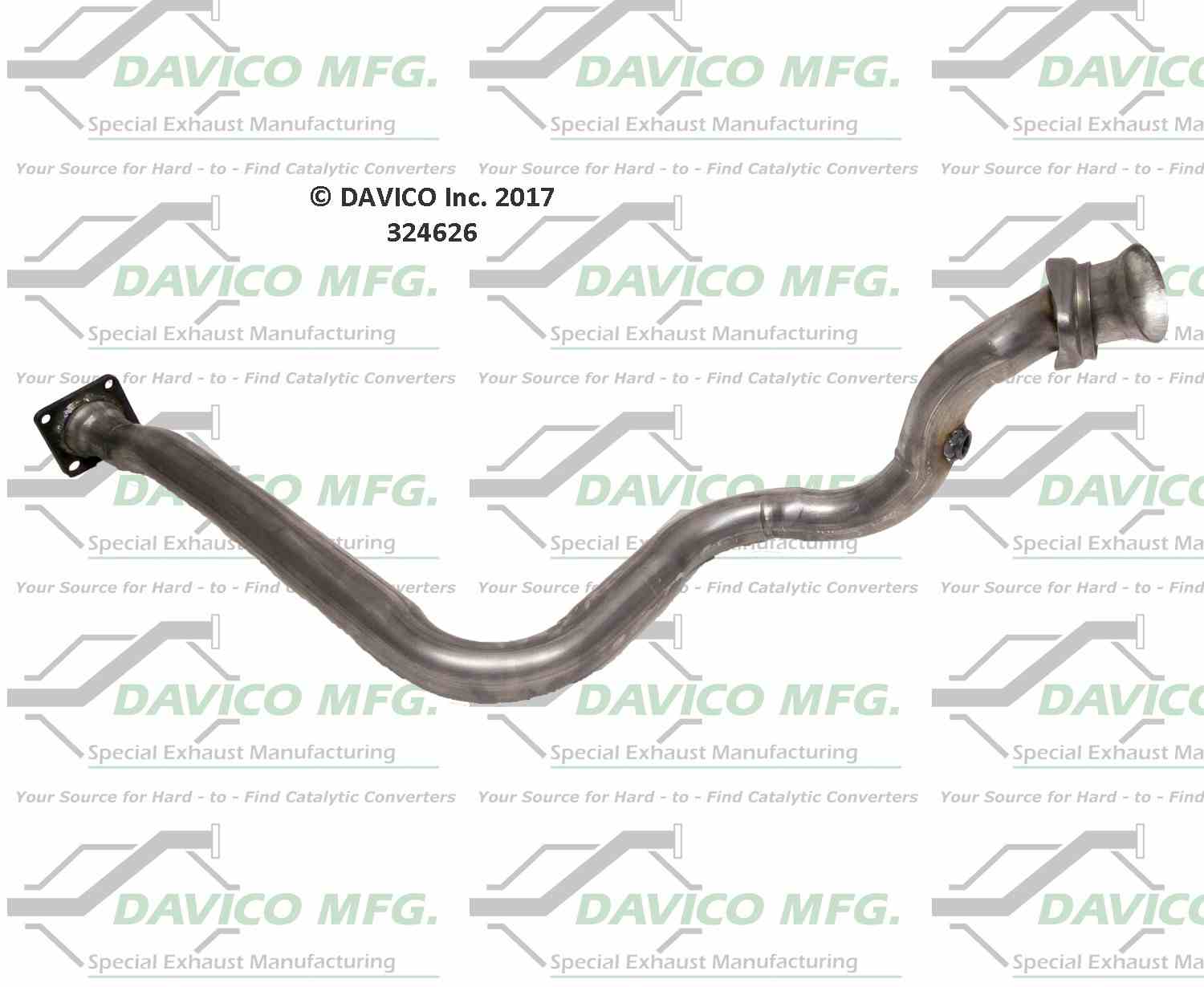 Davico Mfg Prebent exhaust 324626