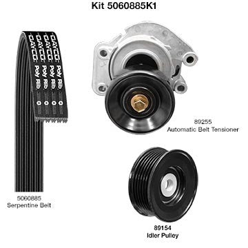 Dayco Serpentine Belt Drive Component Kit  top view frsport 5060885K1