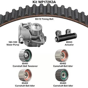 Dayco Engine Timing Belt Kit with Water Pump WP172K3A