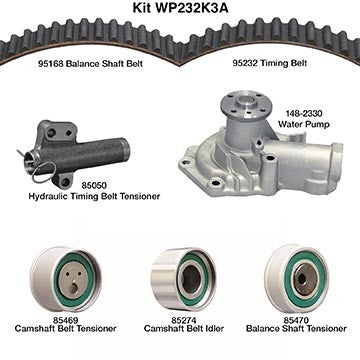 Dayco Engine Timing Belt Kit with Water Pump WP232K3A