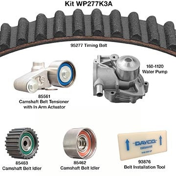 Dayco Engine Timing Belt Kit with Water Pump WP277K3A