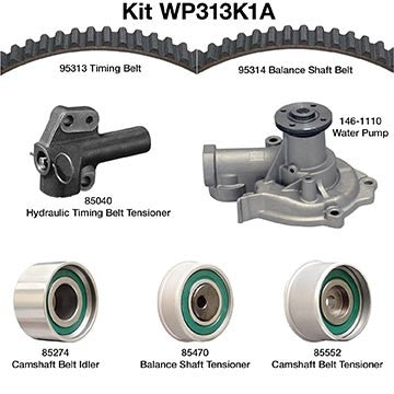 Dayco Engine Timing Belt Kit with Water Pump WP313K1A