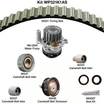 Dayco Engine Timing Belt Kit with Water Pump WP321K1AS