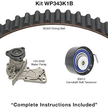 Dayco Engine Timing Belt Kit with Water Pump WP343K1B