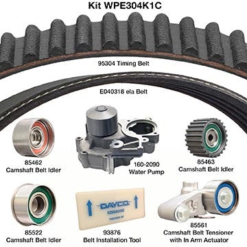 Dayco Engine Timing Belt Kit with Water Pump WPE304K1C