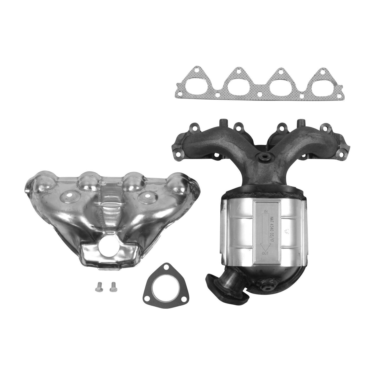 Eastern Catalytic Catalytic Converter with Integrated Exhaust Manifold 40248