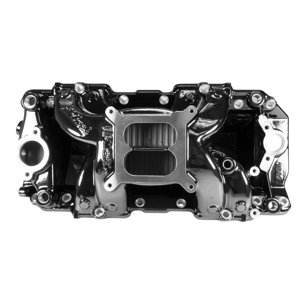 Edelbrock B/B Chev Rect Port RPM Air-Gap Manifold - Black Plasma Finish 7562-BP