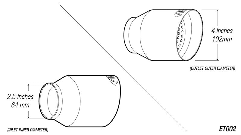 ARK 4" Universal Exhaust Tip ET002 (Burnt/Polish)