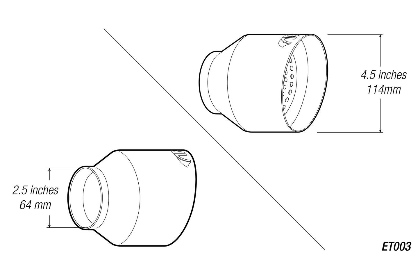ARK 4.5" Universal Exhaust Tip ET003 (Burnt/Polish)