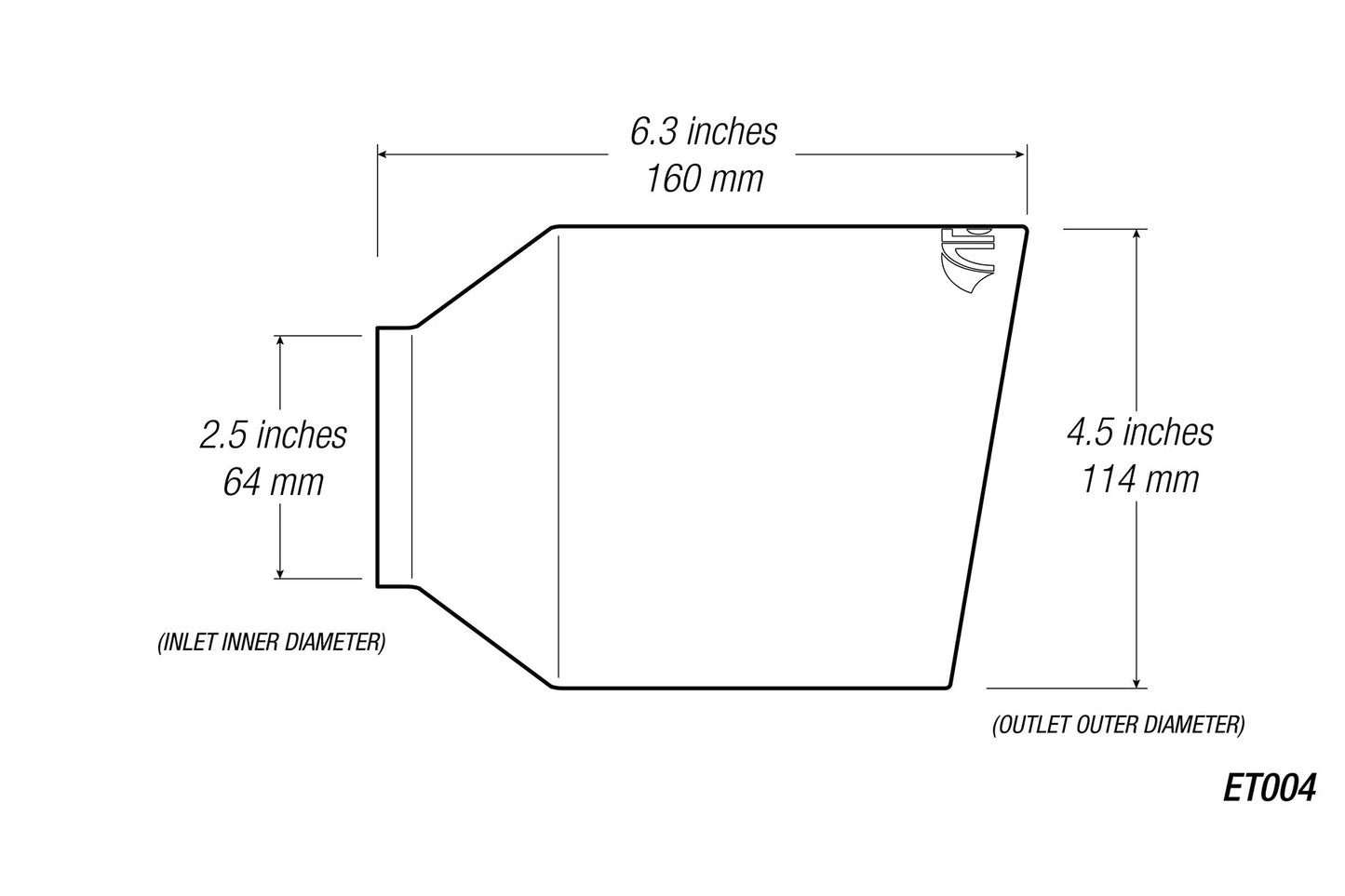 ARK 4.5" Universal Exhaust Tip ET004 (Burnt/Polish)