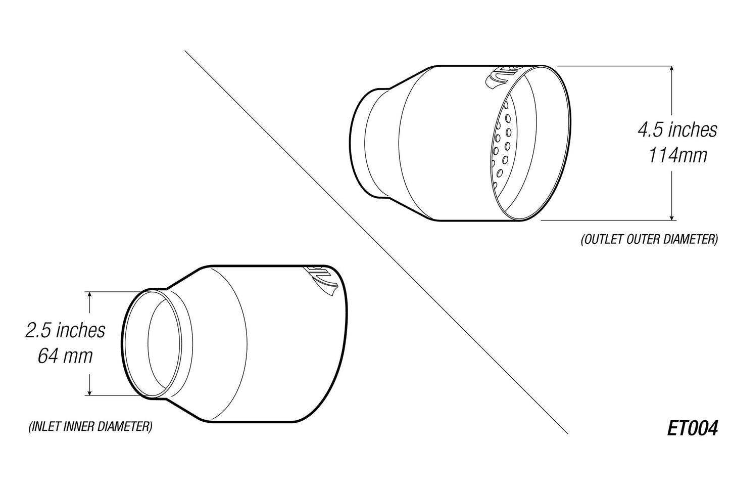 ARK 4.5" Universal Exhaust Tip ET004 (Burnt/Polish)