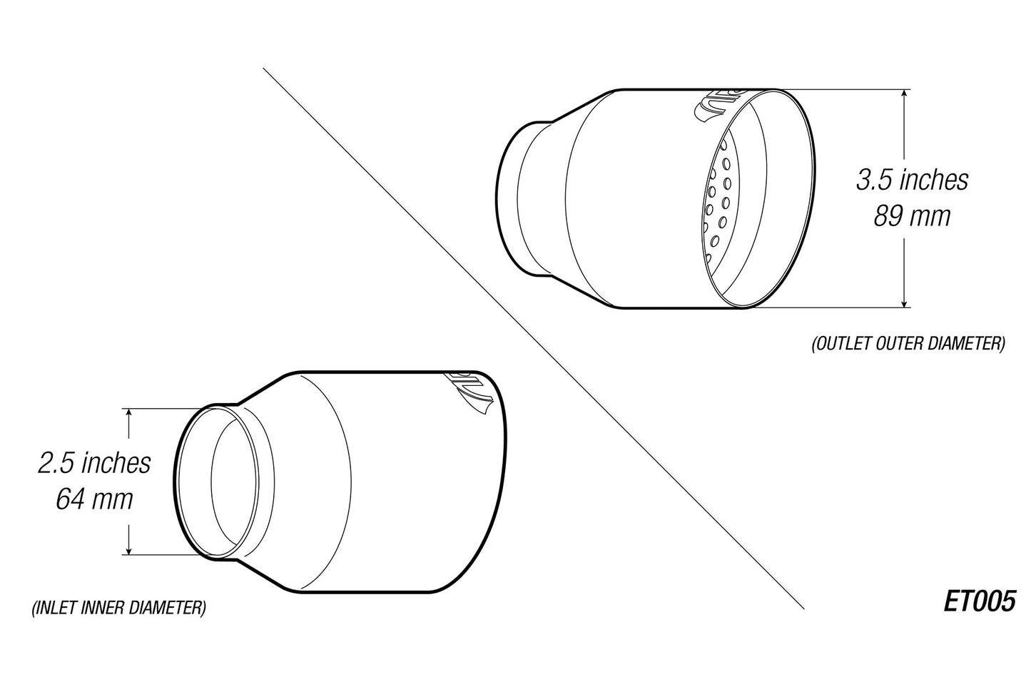 ARK 3.5" Universal Exhaust Tip ET005 (Burnt/Polish)