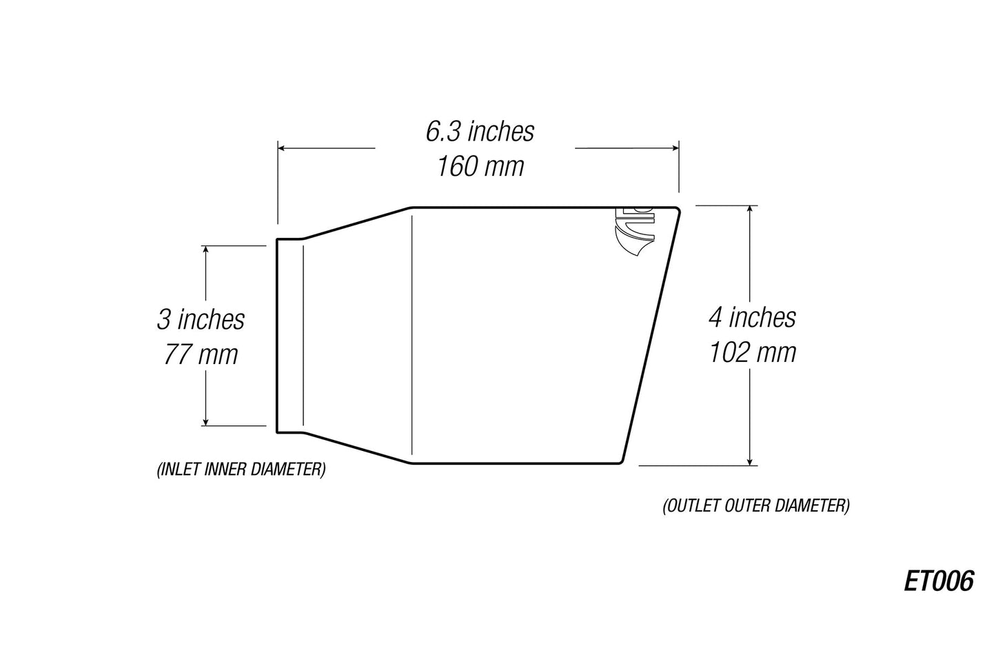 ARK 4" Universal Exhaust Tip ET006 (Burnt/Polish)