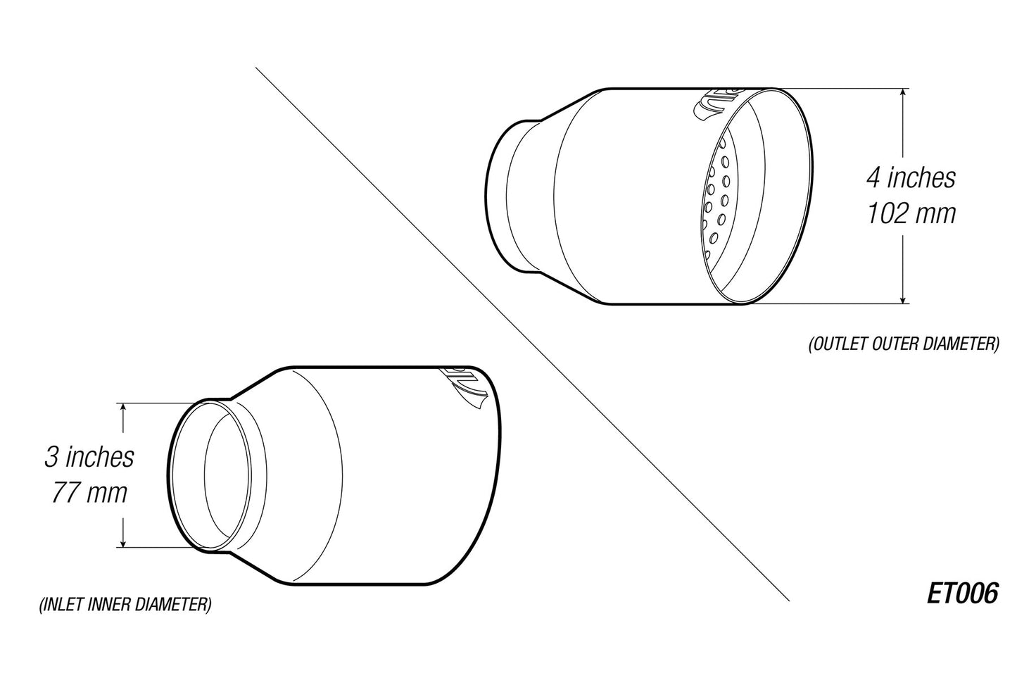 ARK 4" Universal Exhaust Tip ET006 (Burnt/Polish)