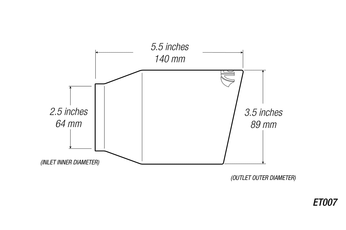 ARK 3.5" Universal Exhaust Tip ET007 (Burnt/Polish)