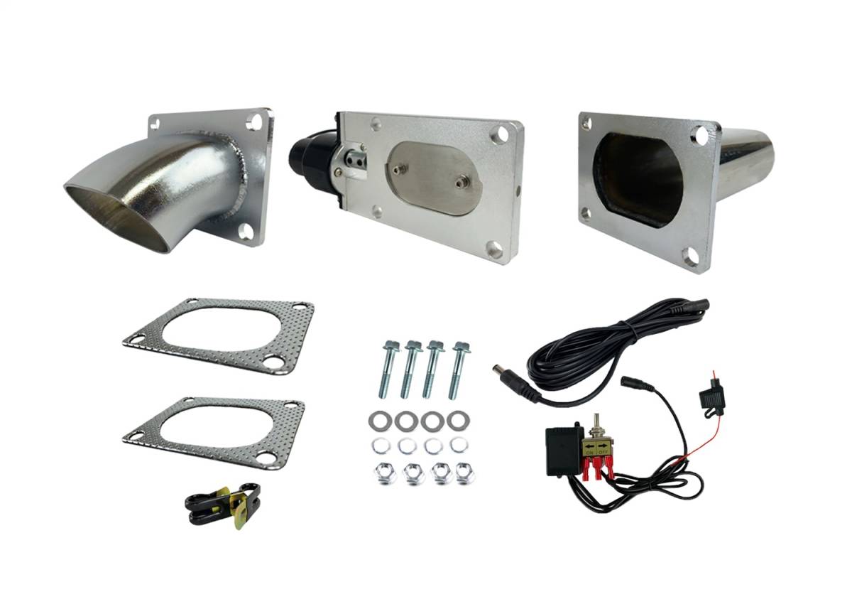 Granatelli Dual Electronic Exhaust Oval Cutout Kit 313530 - Stainless Steel Weld-In 3.00"