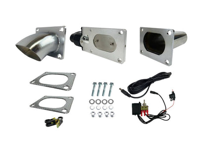 Granatelli Dual Electronic Exhaust Oval Cutout Kit 313530 - Stainless Steel Weld-In 3.00"