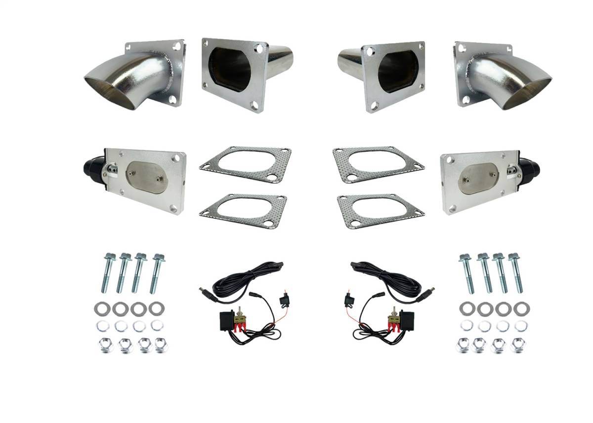 Granatelli Electronic Exhaust Oval Cutout Kit 313530D - Stainless Steel Weld-In