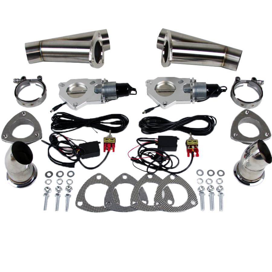 Granatelli Dual Electronic Exhaust Cutout Kit 307522D - Stainless Steel Weld-In - 2.25"